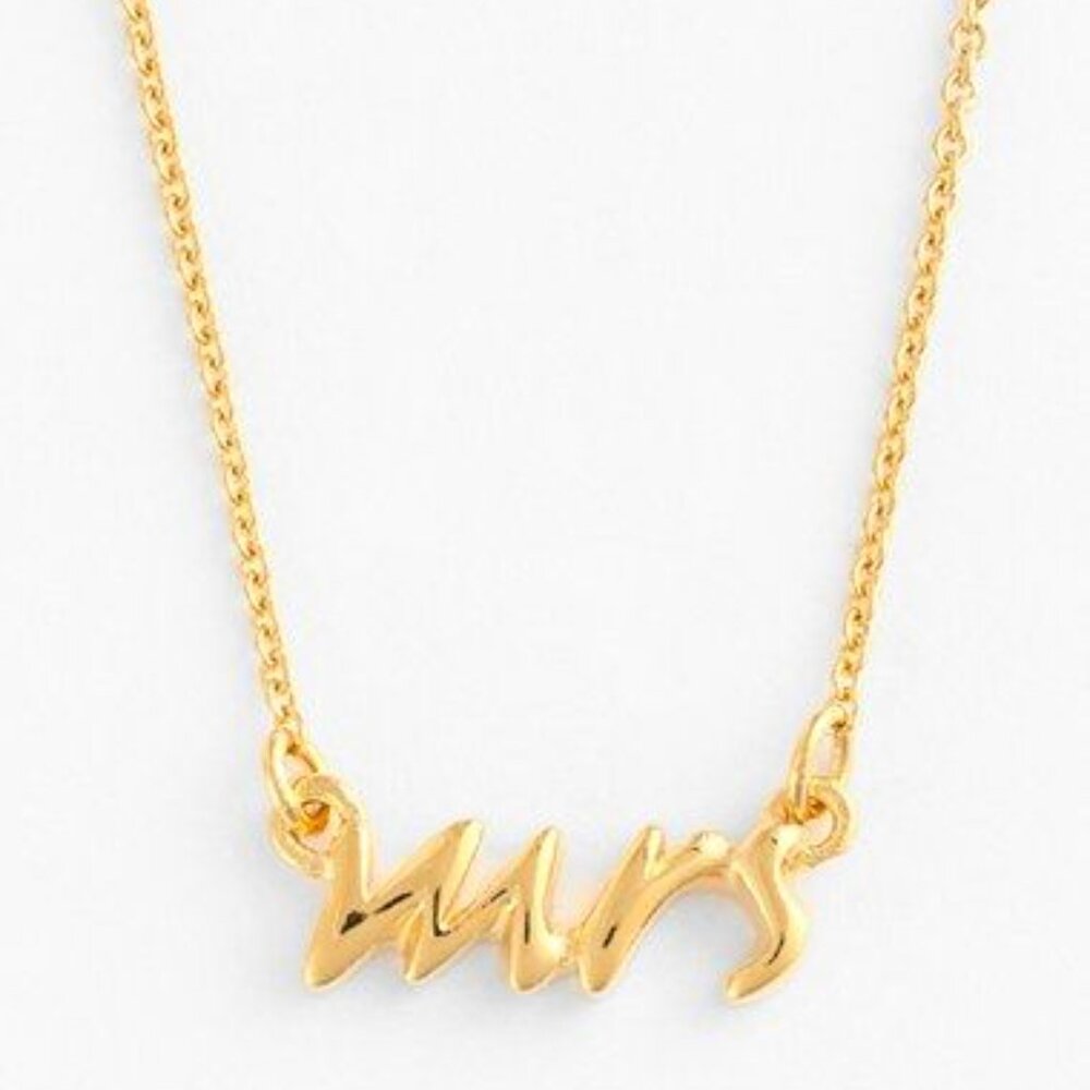 kate spade Mrs Necklace 18 inches Gold Toned